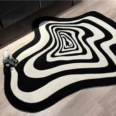 Black And White Living Room Carpet