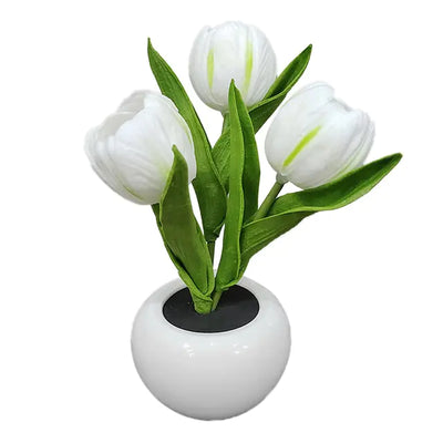 Pot Nightlights Tulips Table Lamp Room Deco