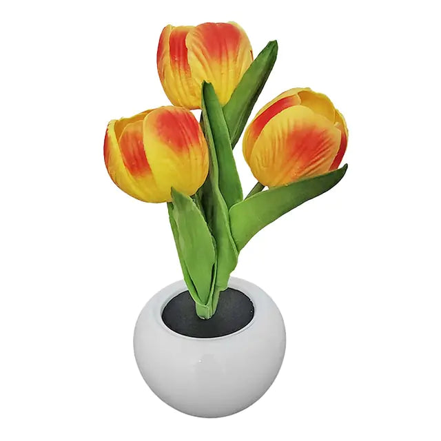 Pot Nightlights Tulips Table Lamp Room Deco