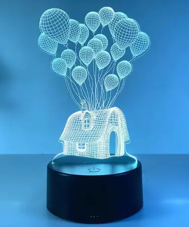 3D Monochrome Dream Balloon House LED Night Light