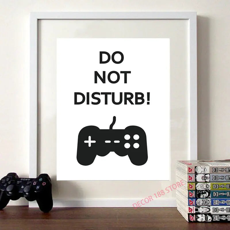 Video Game Prints Black White Posters Teen Boy Bedroom Decor