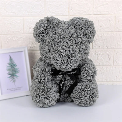 Rose Bear Artificial Flowers with LED Light Gift Box